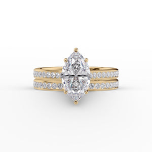 The Cameron Set With A 3.5 Carat Marquise Moissanite