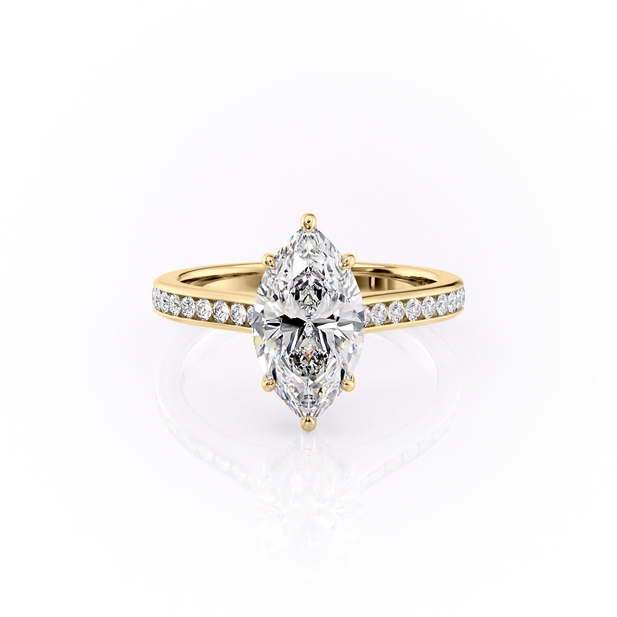 The Cameron Set With A 2.5 Carat Marquise Moissanite