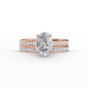 The Cameron Set With A 2.5 Carat Oval Moissanite