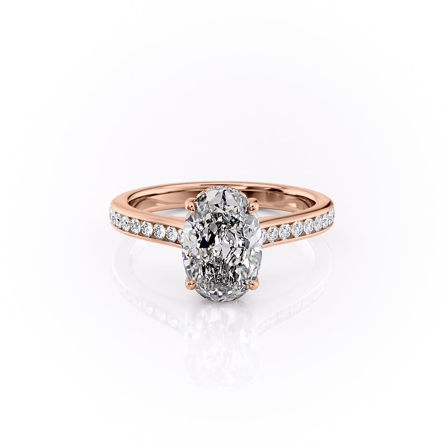 The Cameron Set With A 1 Carat Oval Lab Diamond