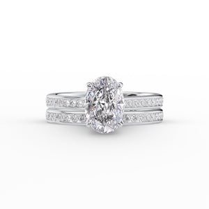 The Cameron Set With A 1.5 Carat Oval Moissanite