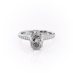 The Cameron Set With A 1 Carat Oval Lab Diamond