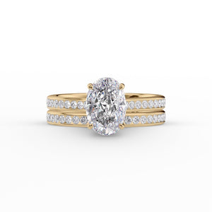 The Cameron Set With A 3.5 Carat Oval Moissanite