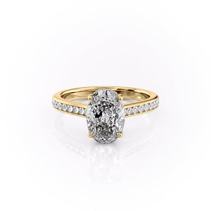 The Cameron Set With A 1.5 Carat Oval Lab Diamond