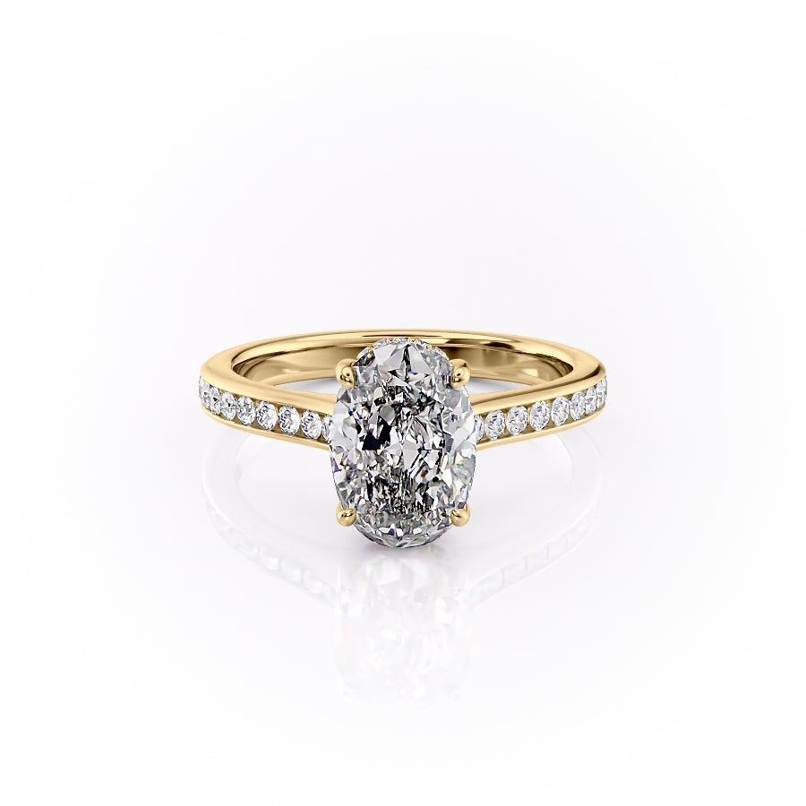 The Cameron Set With A 2 Carat Oval Lab Diamond