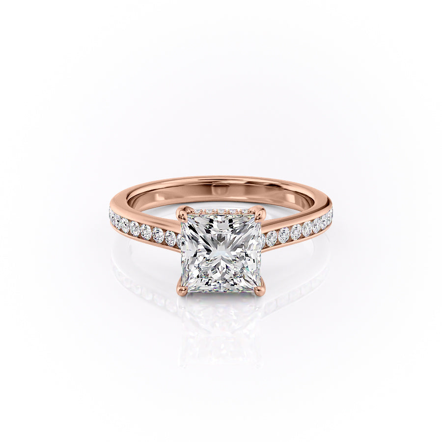The Cameron Set With A 1 Carat Princess Lab Diamond