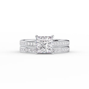 The Cameron Set With A 3 Carat Princess Moissanite