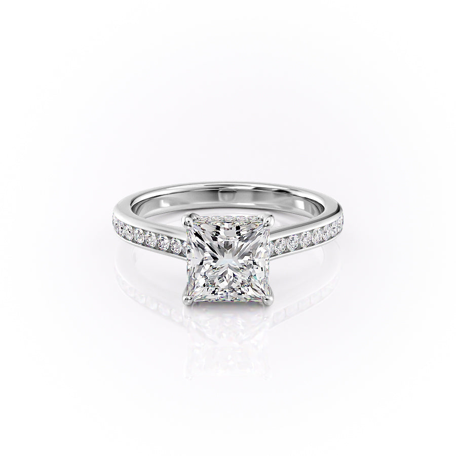 The Cameron Set With A 1 Carat Princess Lab Diamond