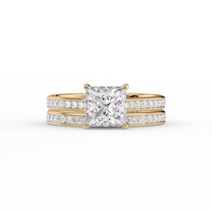 The Cameron Set With A 1.5 Carat Princess Lab Diamond
