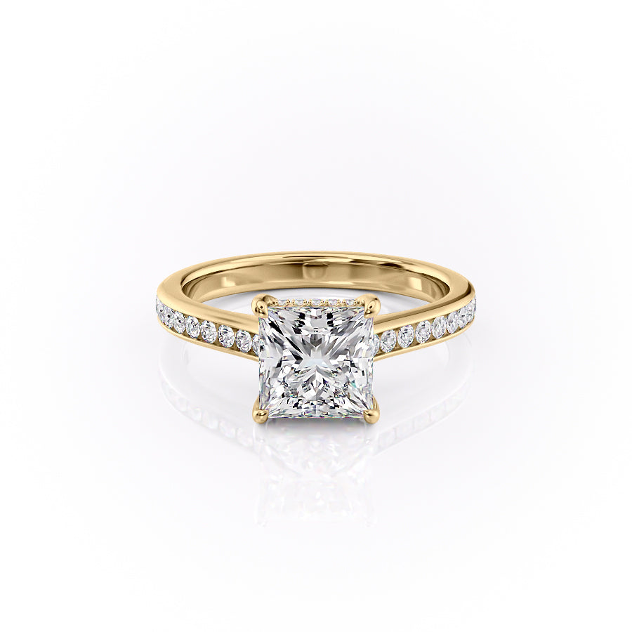 The Cameron Set With A 2.5 Carat Princess Lab Diamond