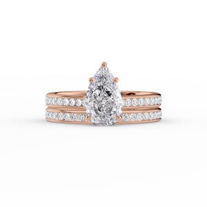 The Cameron Set With A 3.5 Carat Pear Moissanite