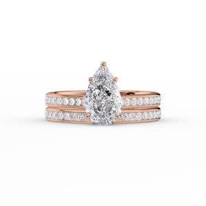 The Cameron Set With A 1 Carat Pear Lab Diamond
