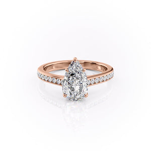 The Cameron Set With A 3.5 Carat Pear Moissanite