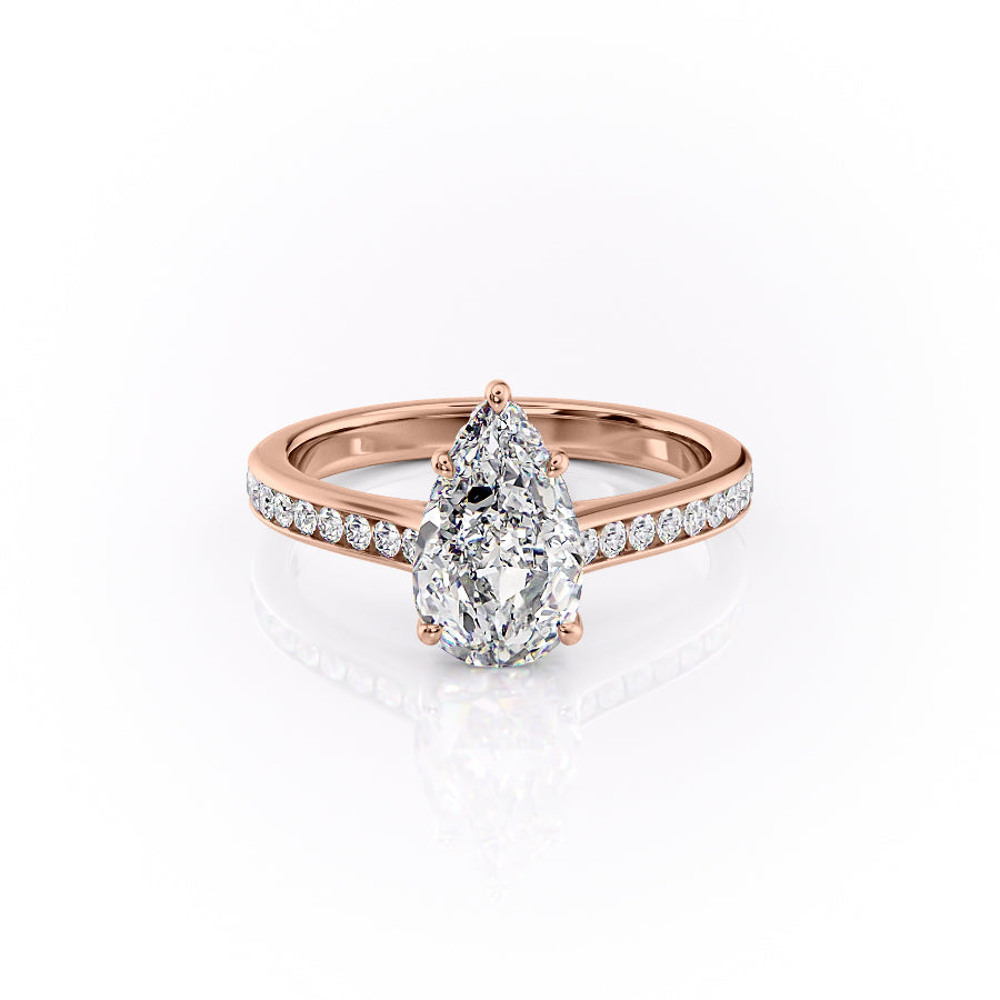 The Cameron Set With A 1.5 Carat Pear Lab Diamond