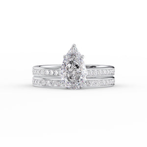 The Cameron Set With A 3.5 Carat Pear Moissanite