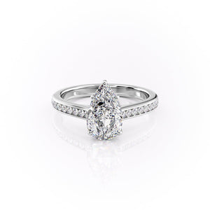 The Cameron Set With A 2.5 Carat Pear Lab Diamond