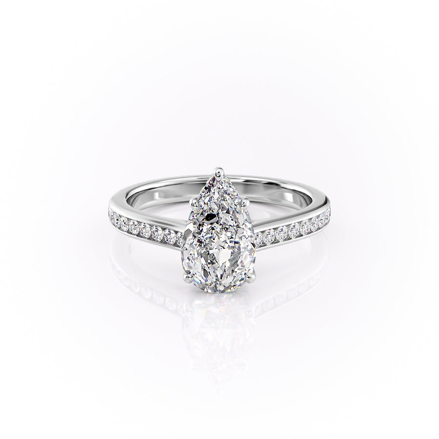 The Cameron Set With A 3.5 Carat Pear Moissanite