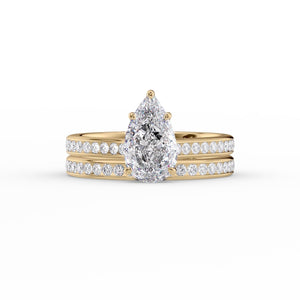 The Cameron Set With A 4.5 Carat Pear Moissanite