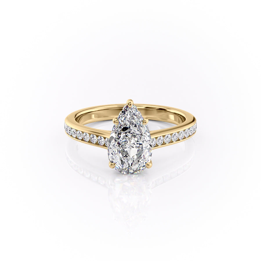 The Cameron Set With A 2 Carat Pear Moissanite