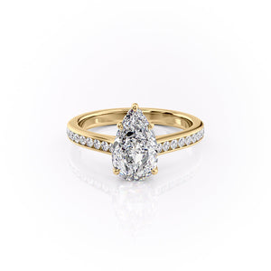 The Cameron Set With A 1.5 Carat Pear Lab Diamond