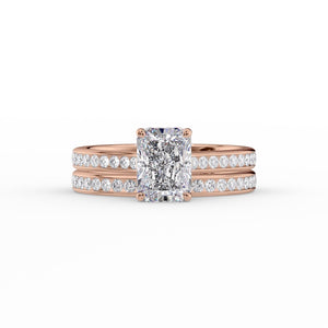 The Cameron Set With A 1.5 Carat Radiant Lab Diamond