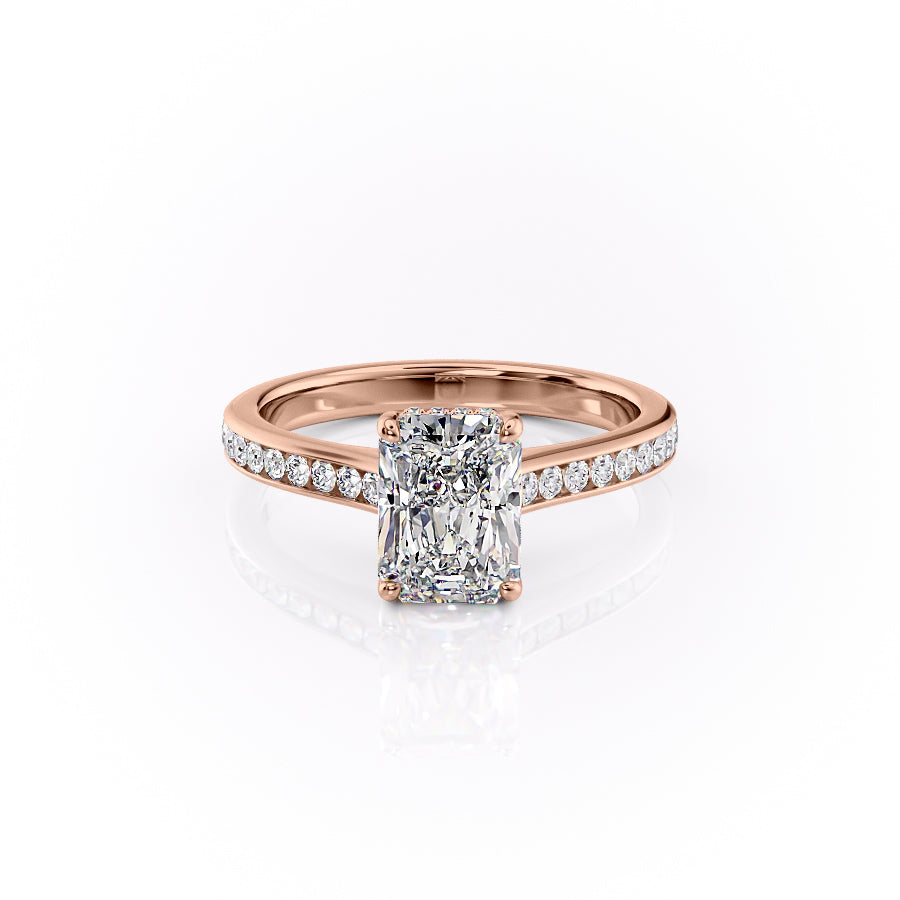 The Cameron Set With A 1 Carat Radiant Lab Diamond