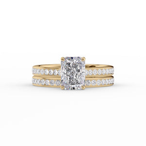 The Cameron Set With A 5 Carat Radiant Moissanite