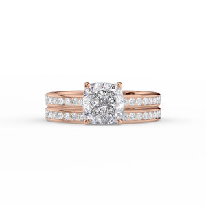 The Marilyn Set With A 2 Carat Cushion Moissanite