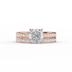 The Marilyn Set With A 3 Carat Cushion Moissanite