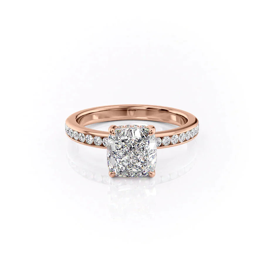 The Marilyn Set With A 5 Carat Cushion Moissanite
