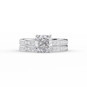 The Marilyn Set With A 3 Carat Cushion Moissanite