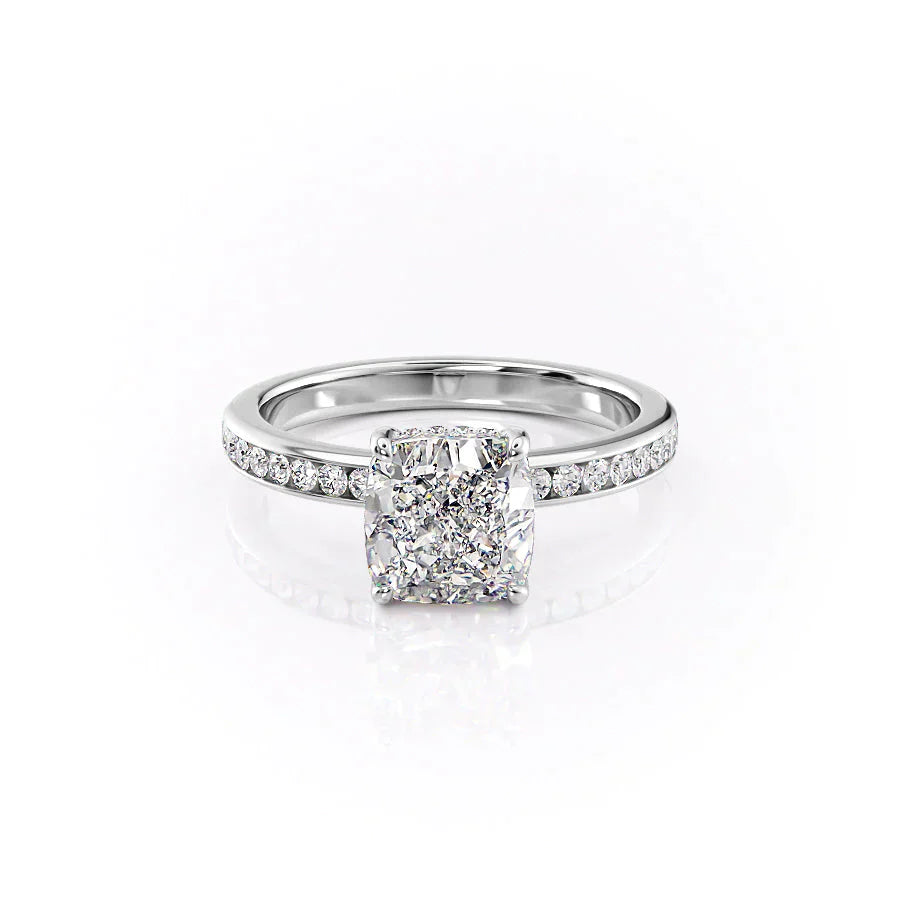 The Marilyn Set With A 3 Carat Cushion Lab Diamond