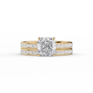 The Marilyn Set With A 5 Carat Cushion Moissanite