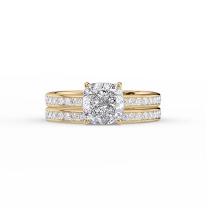 The Marilyn Set With A 2 Carat Cushion Moissanite