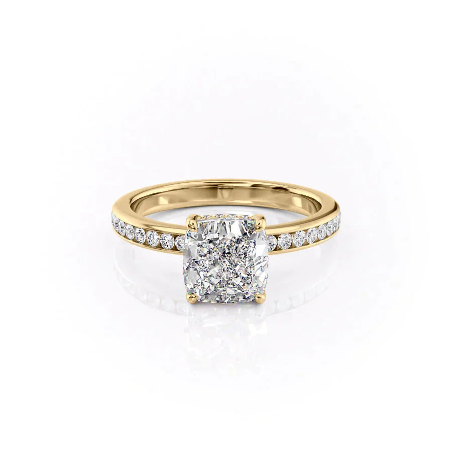 The Marilyn Set With A 2.5 Carat Cushion Lab Diamond