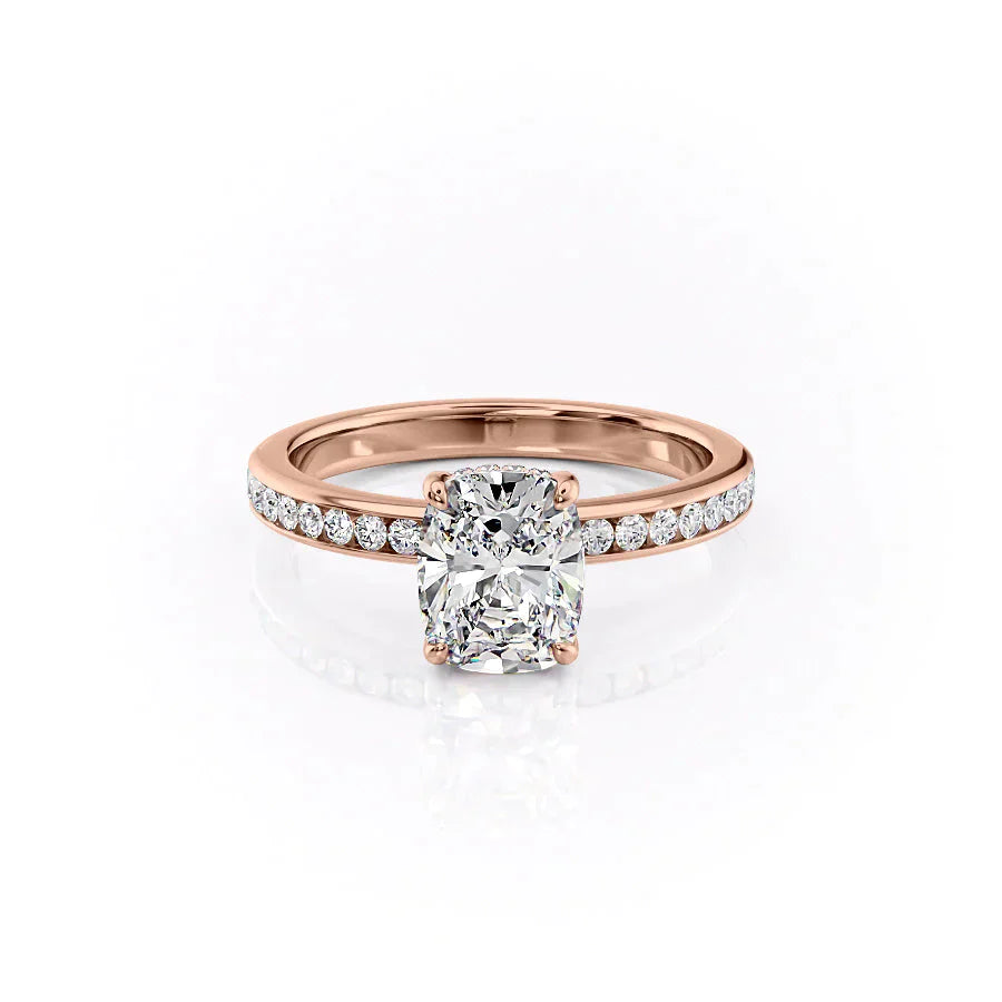 The Marilyn Set With A 4 Carat Elongated Cushion Moissanite