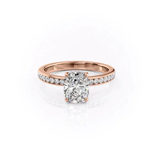 The Marilyn Set With A 2.5 Carat Elongated Cushion Moissanite