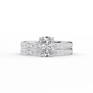 The Marilyn Set With A Elongated Cushion Lab Diamond