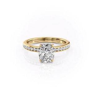 The Marilyn Set With A 3 Carat Elongated Cushion Lab Diamond