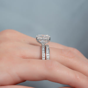 The Marilyn Set With A Elongated Cushion Lab Diamond