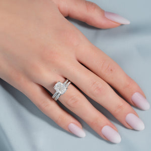 The Marilyn Set With A Elongated Cushion Lab Diamond