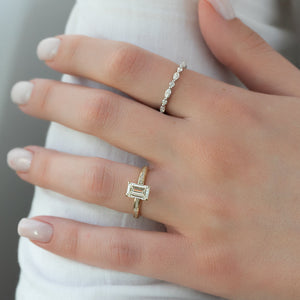 The Marilyn Set With A 4.5 Carat Emerald Moissanite
