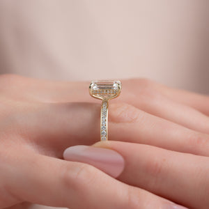 The Marilyn Set With A 4.5 Carat Emerald Moissanite