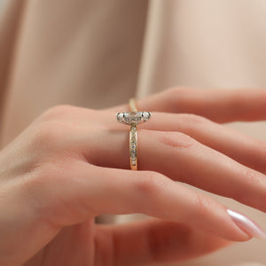 The Marilyn Set With A 1 Carat Marquise Moissanite