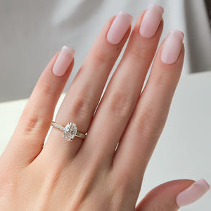 The Marilyn Set With A 1 Carat Oval Moissanite