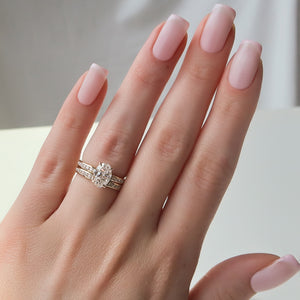 The Marilyn Set With A 1 Carat Oval Moissanite