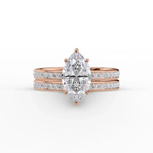 The Marilyn Set With A 1.5 Carat Marquise Lab Diamond