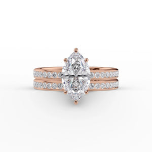 The Marilyn Set With A 2 Carat Marquise Moissanite