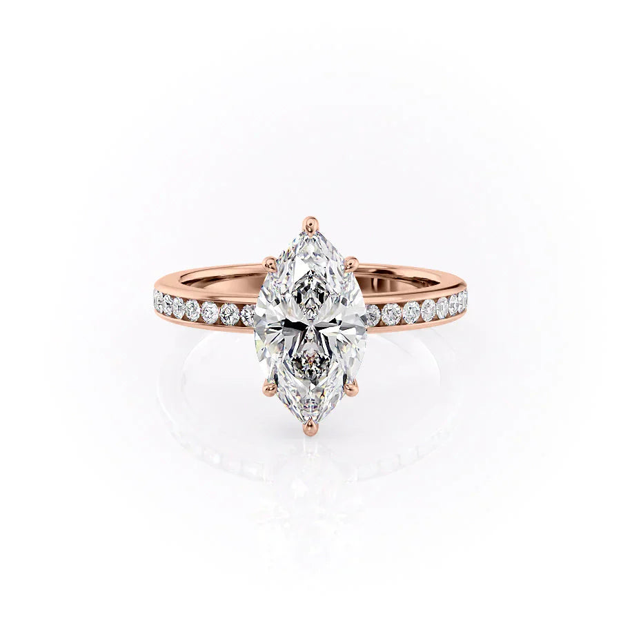 The Marilyn Set With A 2 Carat Marquise Moissanite