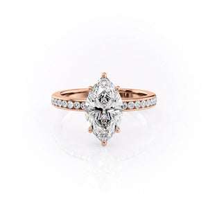 The Marilyn Set With A 2 Carat Marquise Moissanite